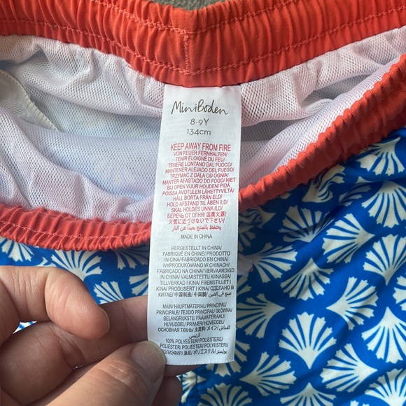 Mini Boden Shell Swim Trunks - Picture 2 of 6